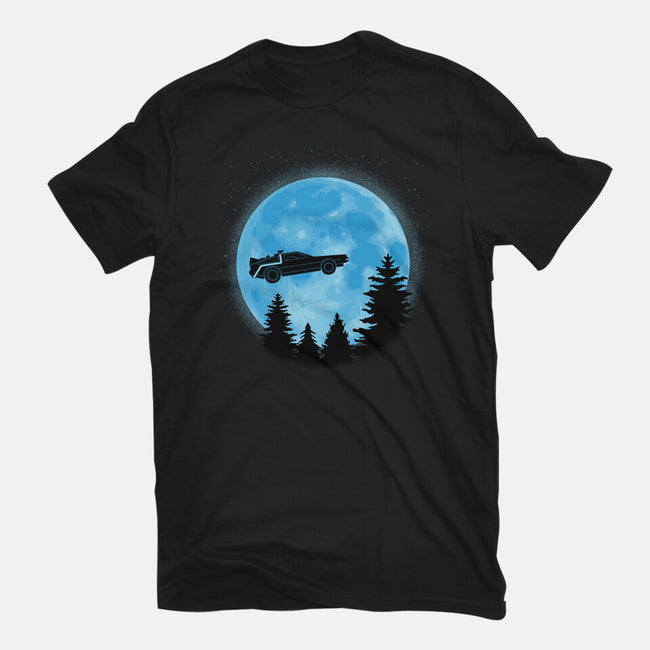 DeLorean And Moon-Mens-Premium-Tee-Astrobot Invention