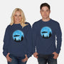 DeLorean And Moon-Unisex-Crew Neck-Sweatshirt-Astrobot Invention