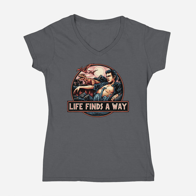 It Will Find A Way-Womens-V-Neck-Tee-glitchygorilla