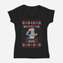 Waiting For Verandah Santa-Womens-V-Neck-Tee-zachterrelldraws