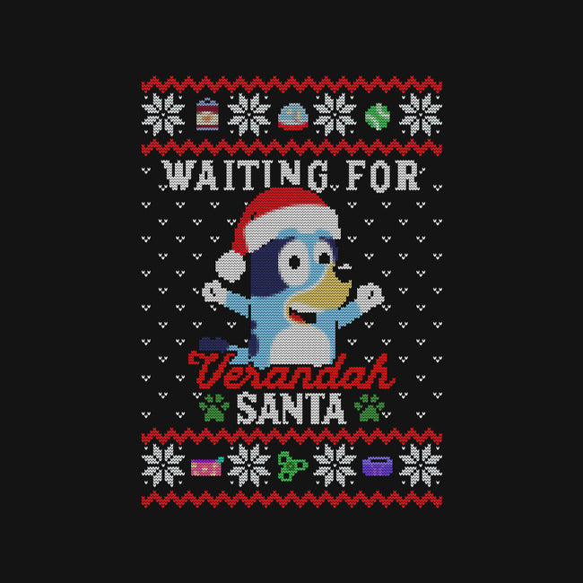 Waiting For Verandah Santa-Unisex-Crew Neck-Sweatshirt-zachterrelldraws