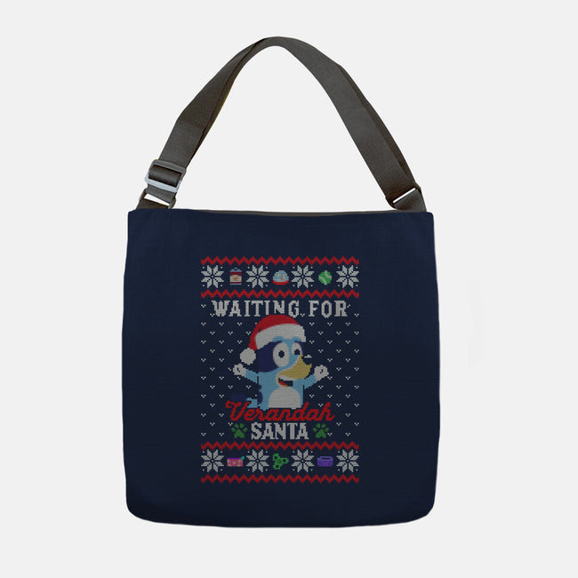 Waiting For Verandah Santa-None-Adjustable Tote-Bag-zachterrelldraws