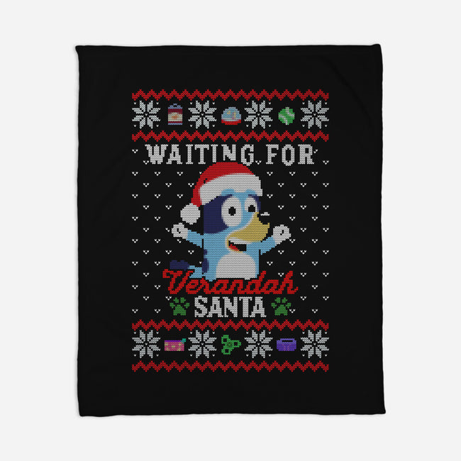 Waiting For Verandah Santa-None-Fleece-Blanket-zachterrelldraws