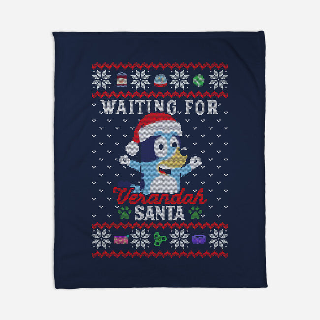 Waiting For Verandah Santa-None-Fleece-Blanket-zachterrelldraws