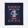 Waiting For Verandah Santa-None-Fleece-Blanket-zachterrelldraws