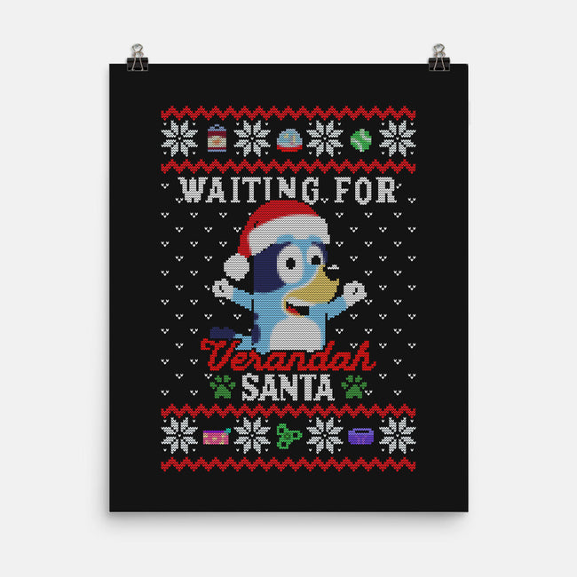 Waiting For Verandah Santa-None-Matte-Poster-zachterrelldraws