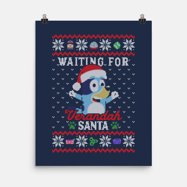 Waiting For Verandah Santa-None-Matte-Poster-zachterrelldraws