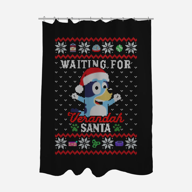 Waiting For Verandah Santa-None-Polyester-Shower Curtain-zachterrelldraws