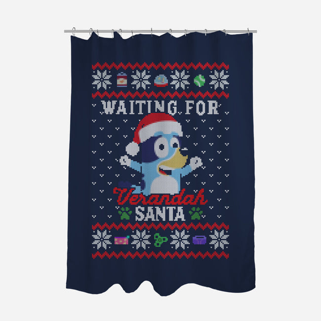 Waiting For Verandah Santa-None-Polyester-Shower Curtain-zachterrelldraws