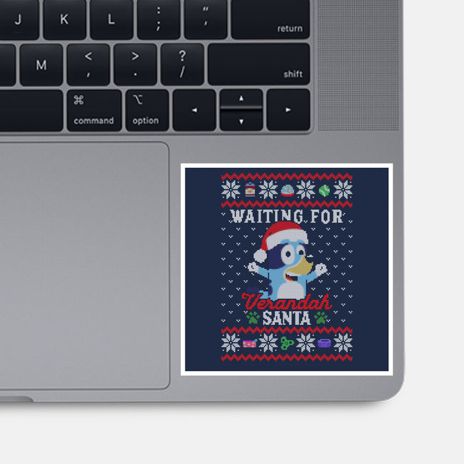 Waiting For Verandah Santa-None-Glossy-Sticker-zachterrelldraws