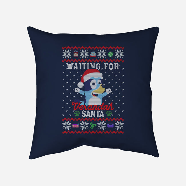 Waiting For Verandah Santa-None-Removable Cover w Insert-Throw Pillow-zachterrelldraws