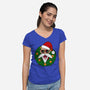 Master Santa-Womens-V-Neck-Tee-Alexhefe