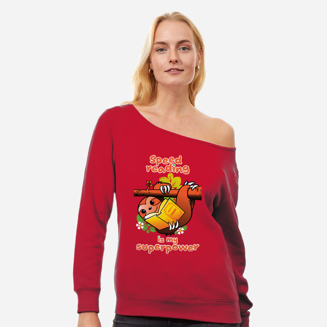 Speed Reading-Womens-Off Shoulder-Sweatshirt-imisko