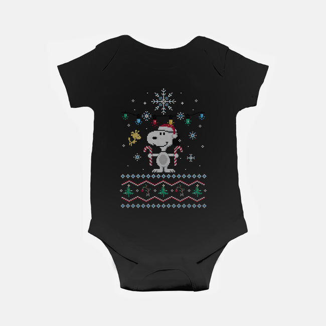 Snowy Christmas Friends-Baby-Basic-Onesie-katiestack.art