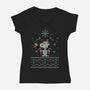 Snowy Christmas Friends-Womens-V-Neck-Tee-katiestack.art