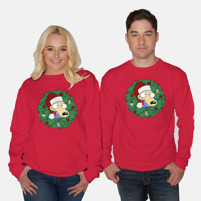 Rockoing Around The Christmas Tree-Unisex-Crew Neck-Sweatshirt-Alexhefe