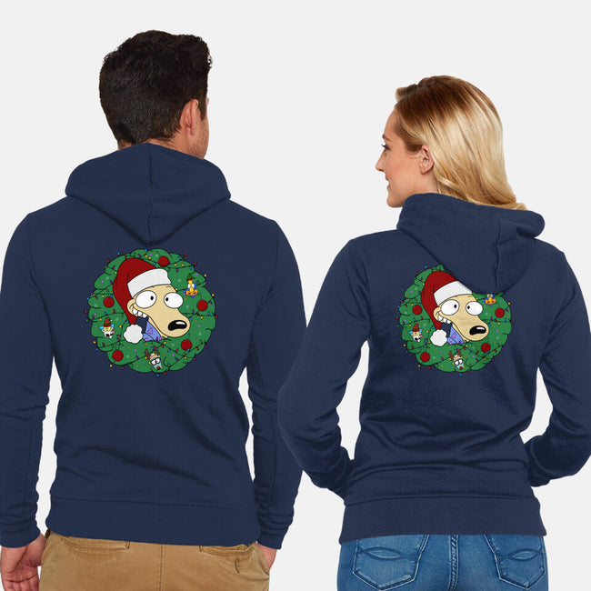 Rockoing Around The Christmas Tree-Unisex-Zip-Up-Sweatshirt-Alexhefe