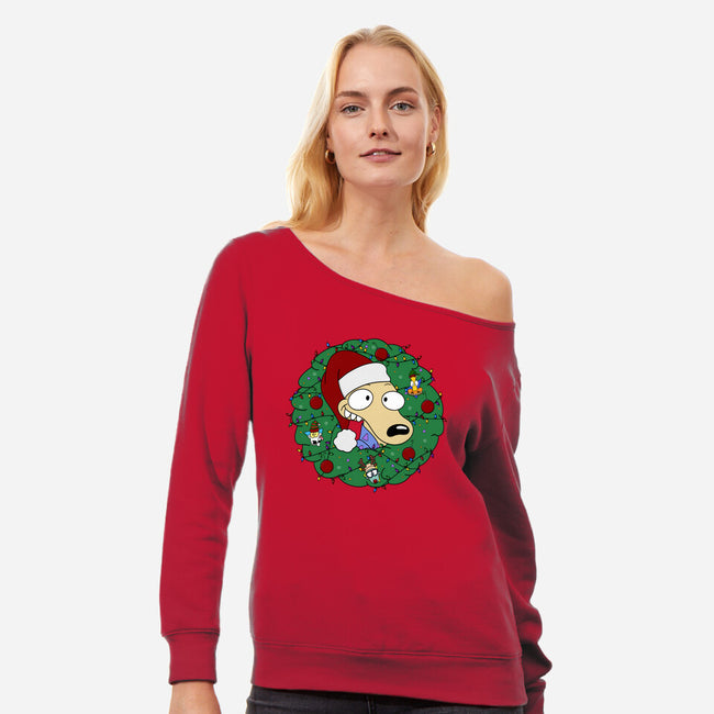 Rockoing Around The Christmas Tree-Womens-Off Shoulder-Sweatshirt-Alexhefe