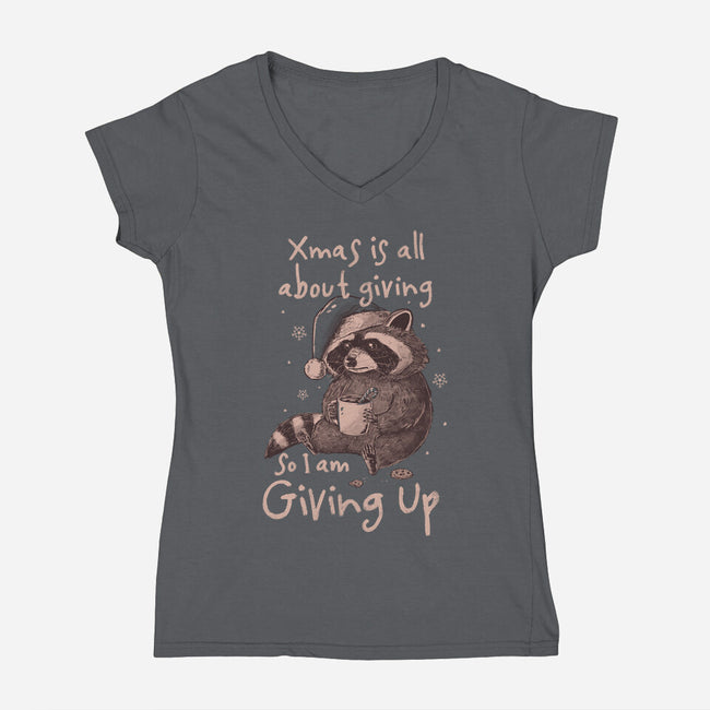 Giving Up Christmas-Womens-V-Neck-Tee-eduely