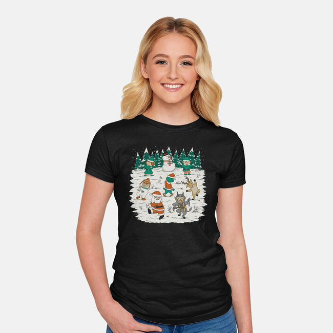 Christmas Dance-Womens-Fitted-Tee-pigboom