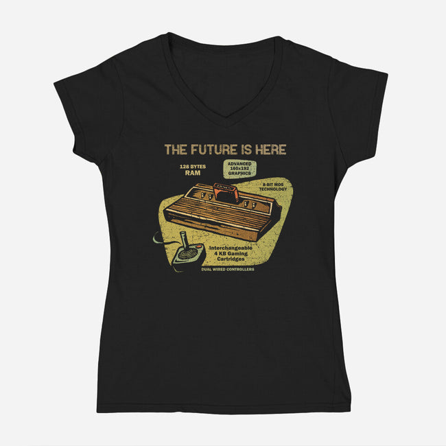 The Future Is Here-Womens-V-Neck-Tee-kg07