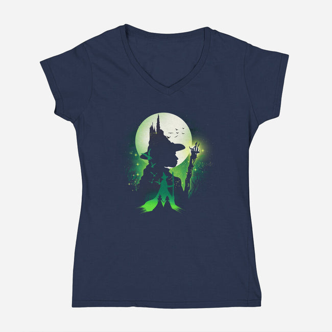 Defying Gravity-Womens-V-Neck-Tee-dandingeroz