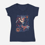 Classic Heroes-Womens-V-Neck-Tee-1Wing