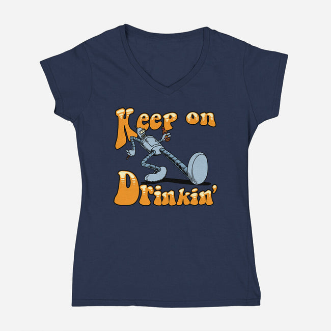 Keep On Drinkin-Womens-V-Neck-Tee-joerawks