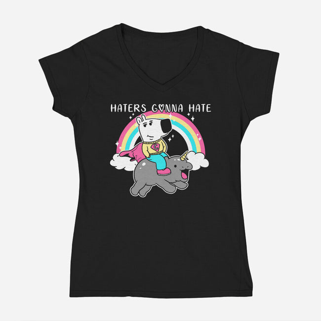 Haters Gonna Hate Tee-Womens-V-Neck-Tee-naomori