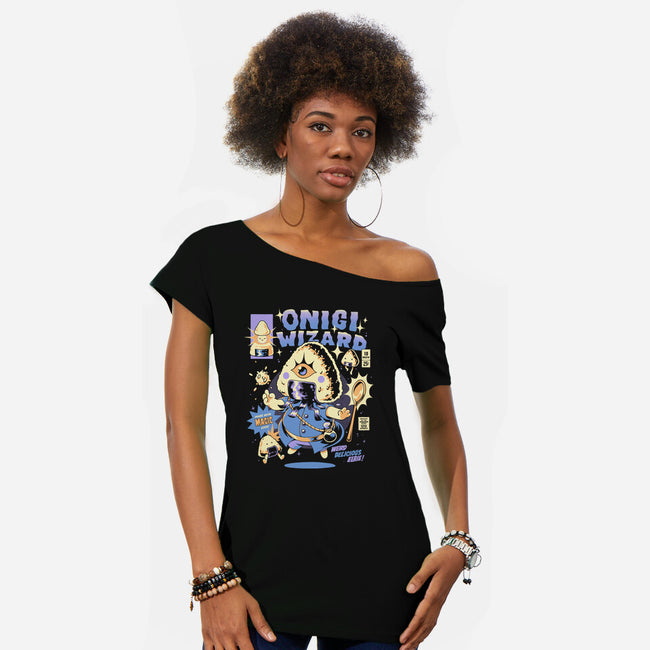 Onigiwizard-Womens-Off Shoulder-Tee-ilustrata