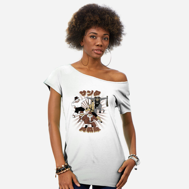 Santa Force-Womens-Off Shoulder-Tee-pigboom