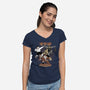 Santa Force-Womens-V-Neck-Tee-pigboom