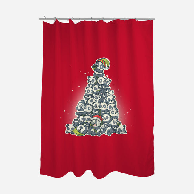 Panda Christmas-None-Polyester-Shower Curtain-Freecheese