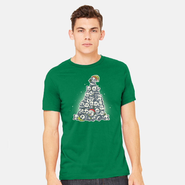 Panda Christmas-Mens-Heavyweight-Tee-Freecheese