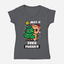 Just A Tree Hugger-Womens-V-Neck-Tee-Boggs Nicolas