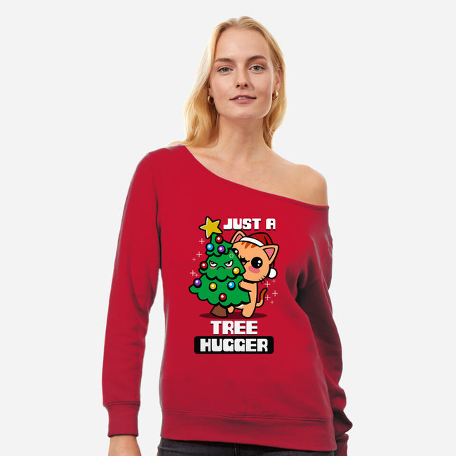 Just A Tree Hugger-Womens-Off Shoulder-Sweatshirt-Boggs Nicolas