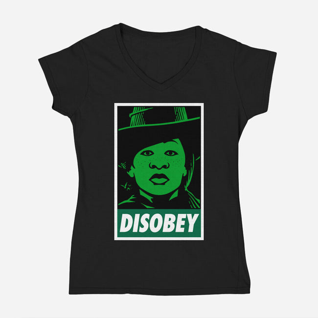 Disobey The Wizard-Womens-V-Neck-Tee-patrickgp