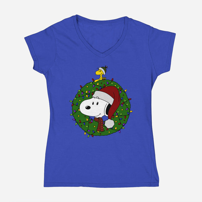 Merry Christmasnuts-Womens-V-Neck-Tee-Alexhefe