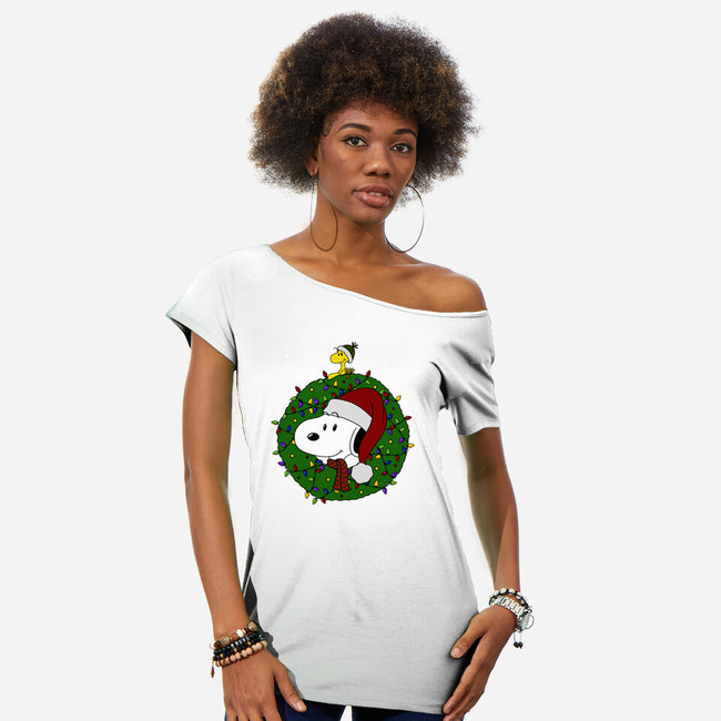 Merry Christmasnuts-Womens-Off Shoulder-Tee-Alexhefe