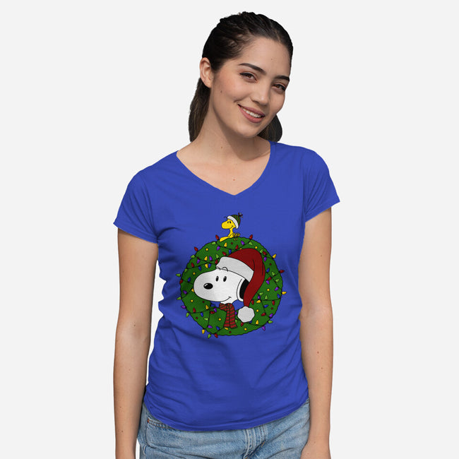 Merry Christmasnuts-Womens-V-Neck-Tee-Alexhefe