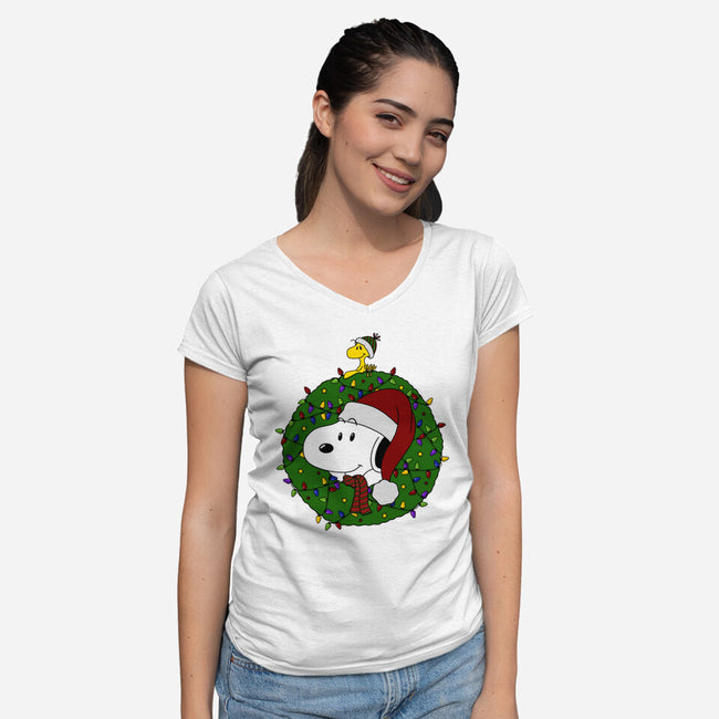 Merry Christmasnuts-Womens-V-Neck-Tee-Alexhefe