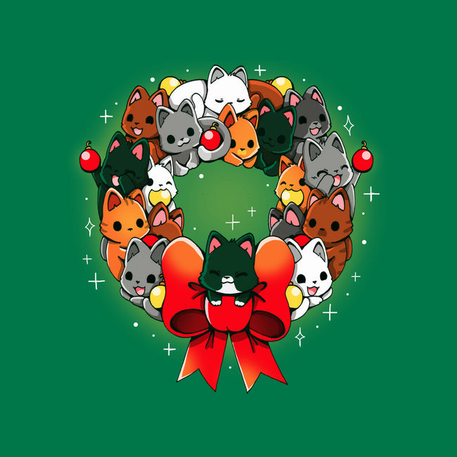 Kittens Christmas Wreath-Unisex-Basic-Tee-Vallina84