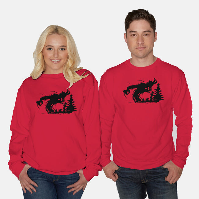 Merry Krampus Night-Unisex-Crew Neck-Sweatshirt-dalethesk8er