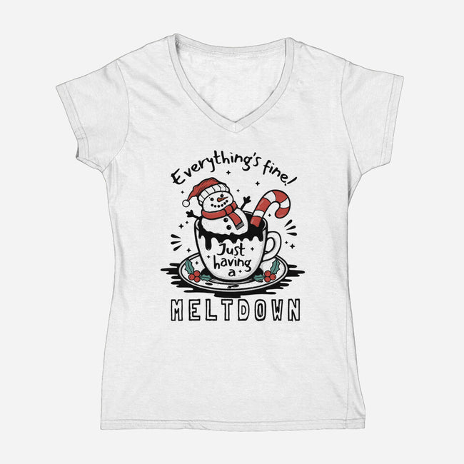 Just Having A Meltdown-Womens-V-Neck-Tee-Trendlory