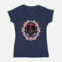 Enigmatic Magician-Womens-V-Neck-Tee-glitchygorilla