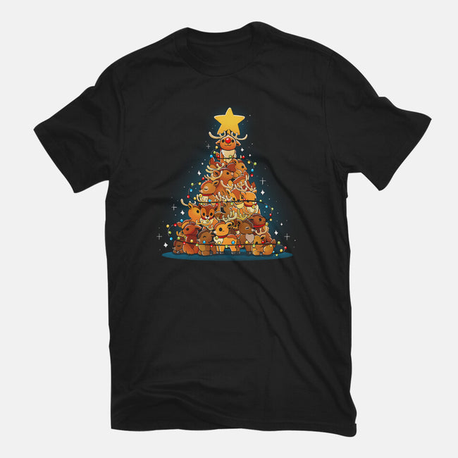 Reindeer Xmas Tree-Womens-Basic-Tee-Vallina84