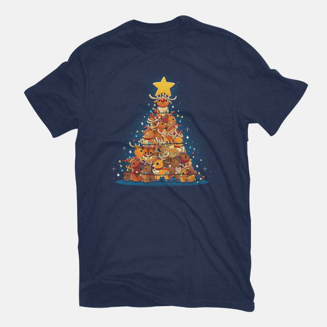 Reindeer Xmas Tree-Youth-Basic-Tee-Vallina84