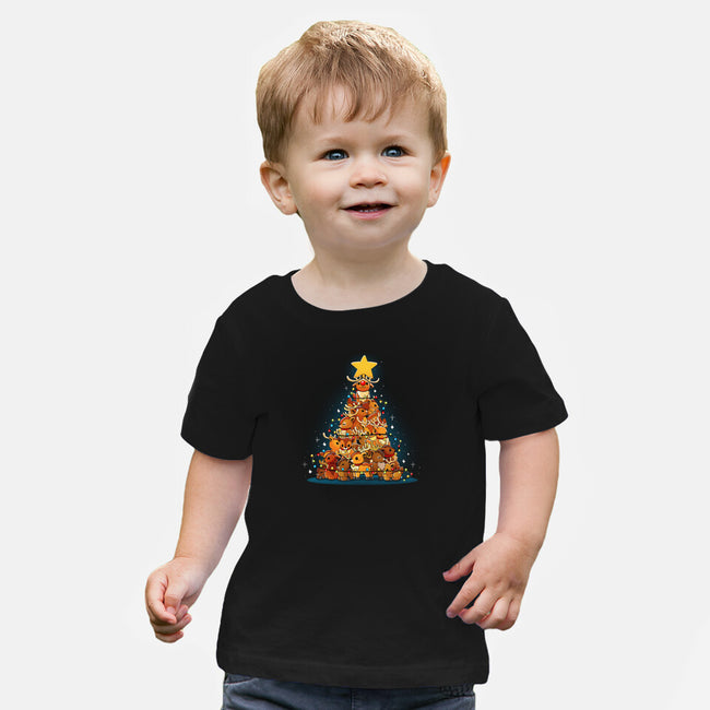 Reindeer Xmas Tree-Baby-Basic-Tee-Vallina84