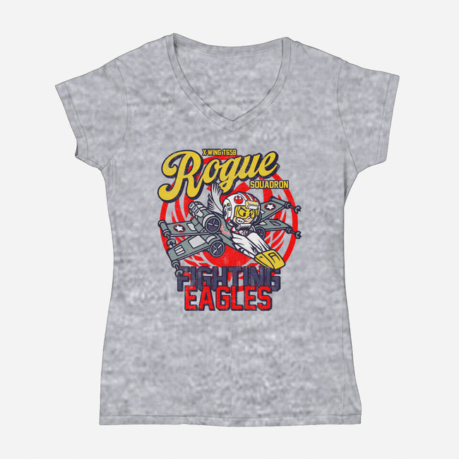 Fighting Eagles-Womens-V-Neck-Tee-Arinesart