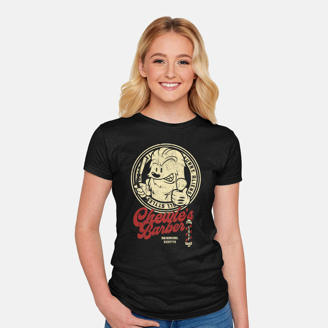 Chewie's Barber Shop-Womens-Fitted-Tee-Arinesart